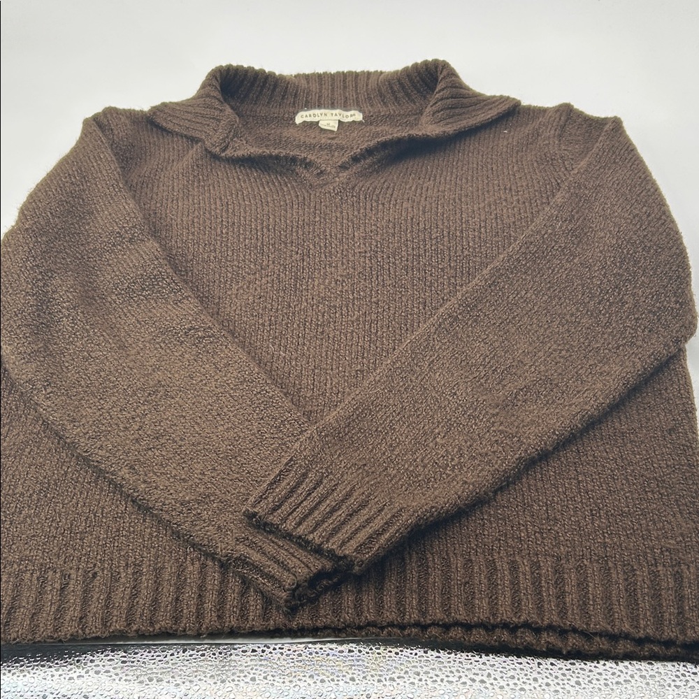 Carolyn Taylor women’s V-Neck Sweater - Rich Brown - Picture 10 of 16